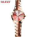 OLEVS 6897 Fashion Lover Armbanduhr Minimalistische Diamant Quarzuhr für Männer und Frauen Stahlgürtel Legierung Gehäuse Tag/Datum Uhr